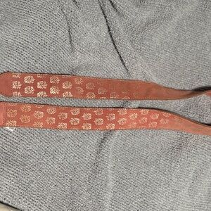 Anthropologie Pink and Gold Embroidered Strap